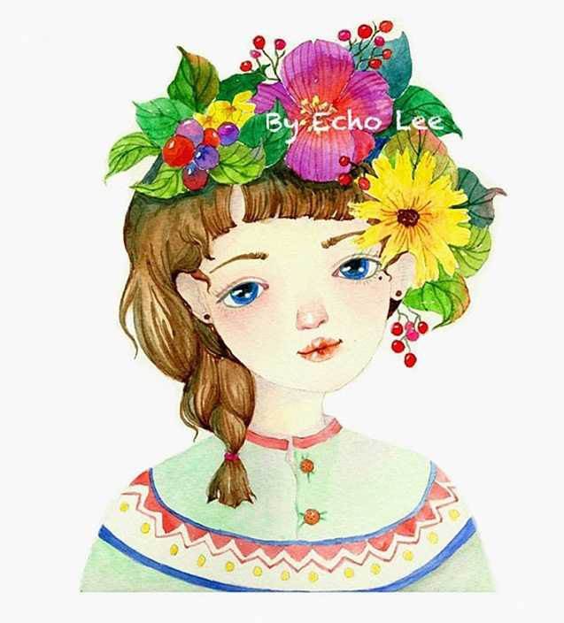 水彩画唯美人物