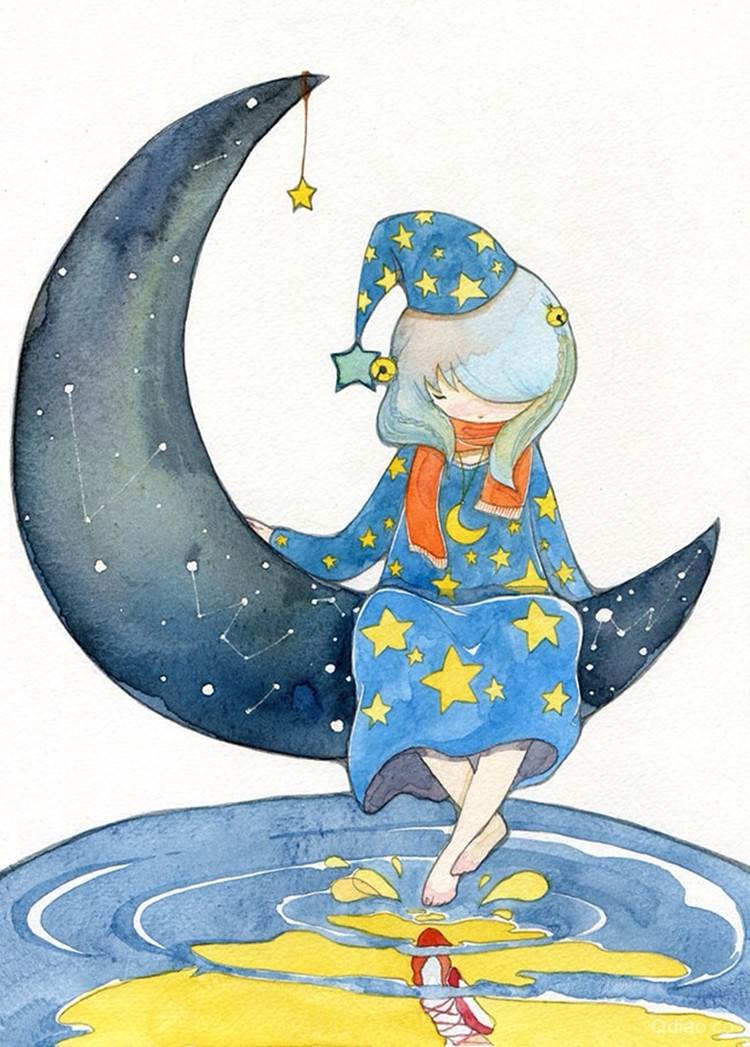 q版水彩画漫画人物图片