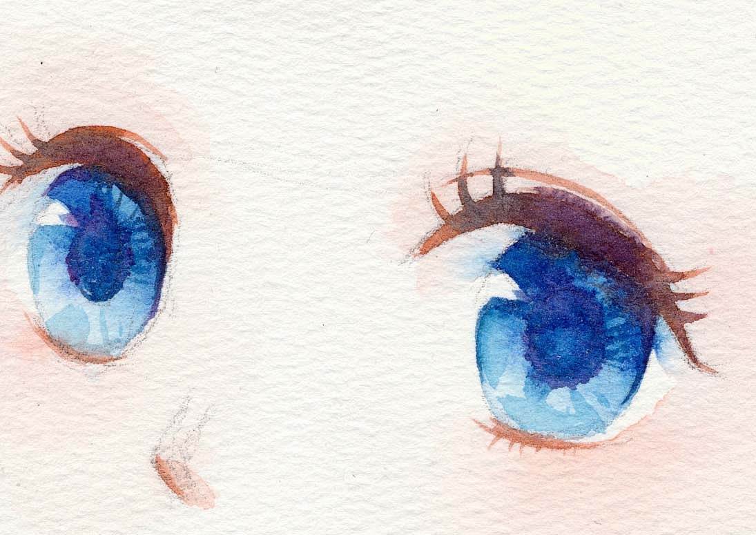 用水彩画人物眼睛的教程