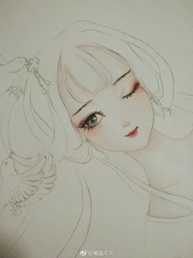 用水彩画古时候的人物