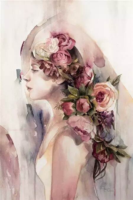 小尺寸的水彩画人物