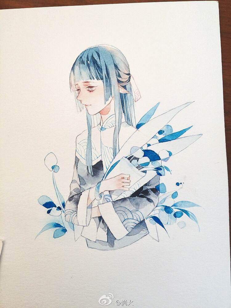 水彩画怎么画动漫人物