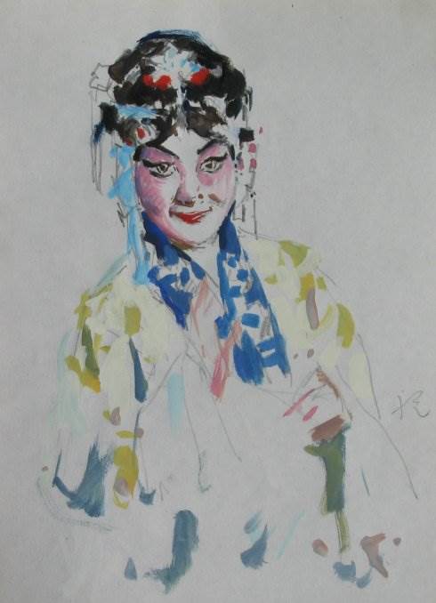 戏曲人物水彩画图片大全