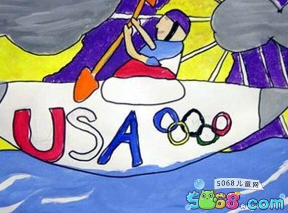 奥运人物简笔画水彩画