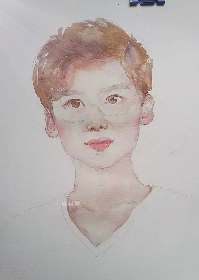 帅气人物水彩画