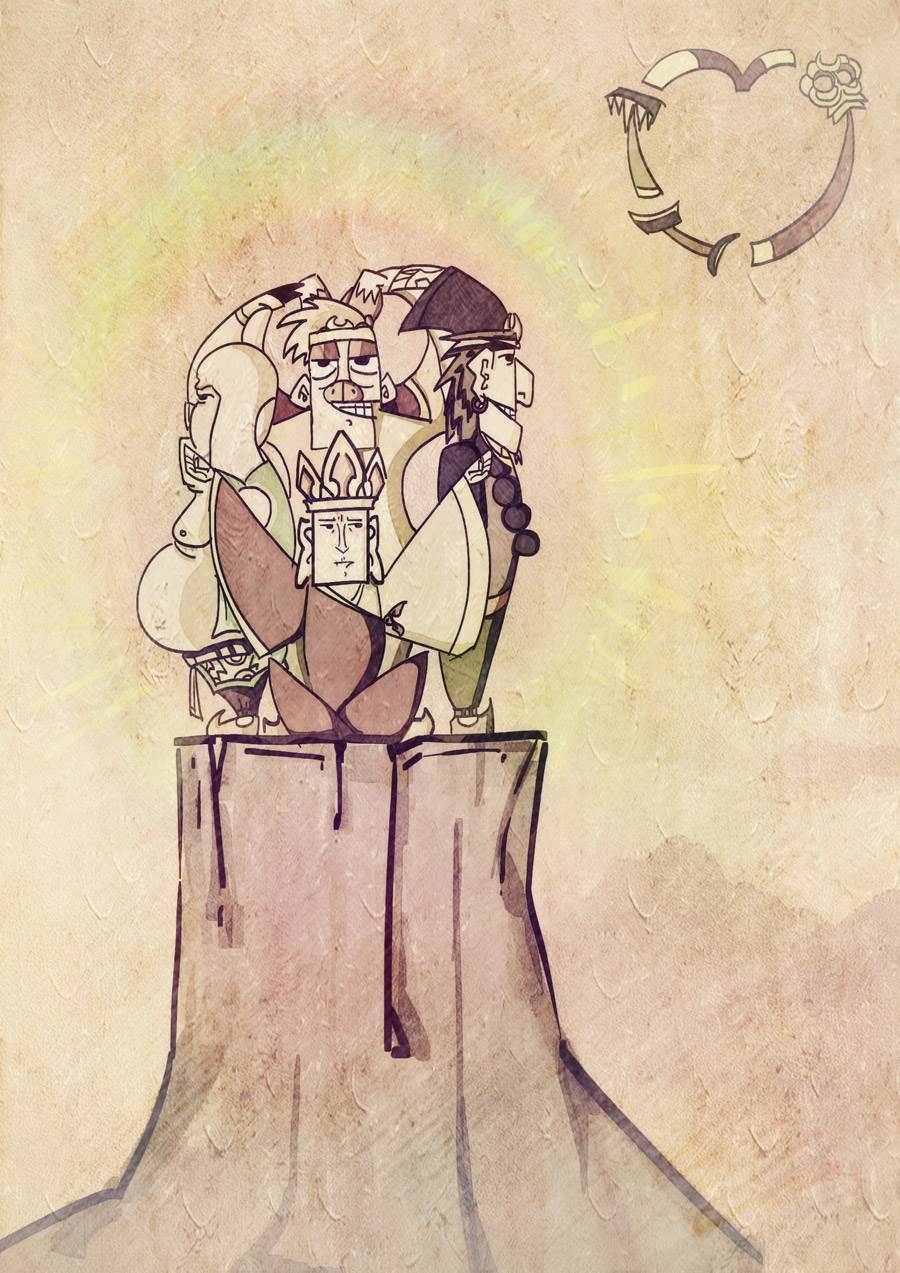 水彩画西游记动画人物