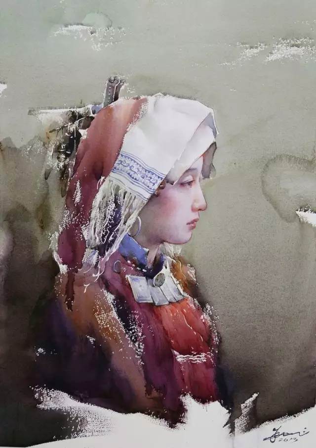 小尺寸的水彩画人物