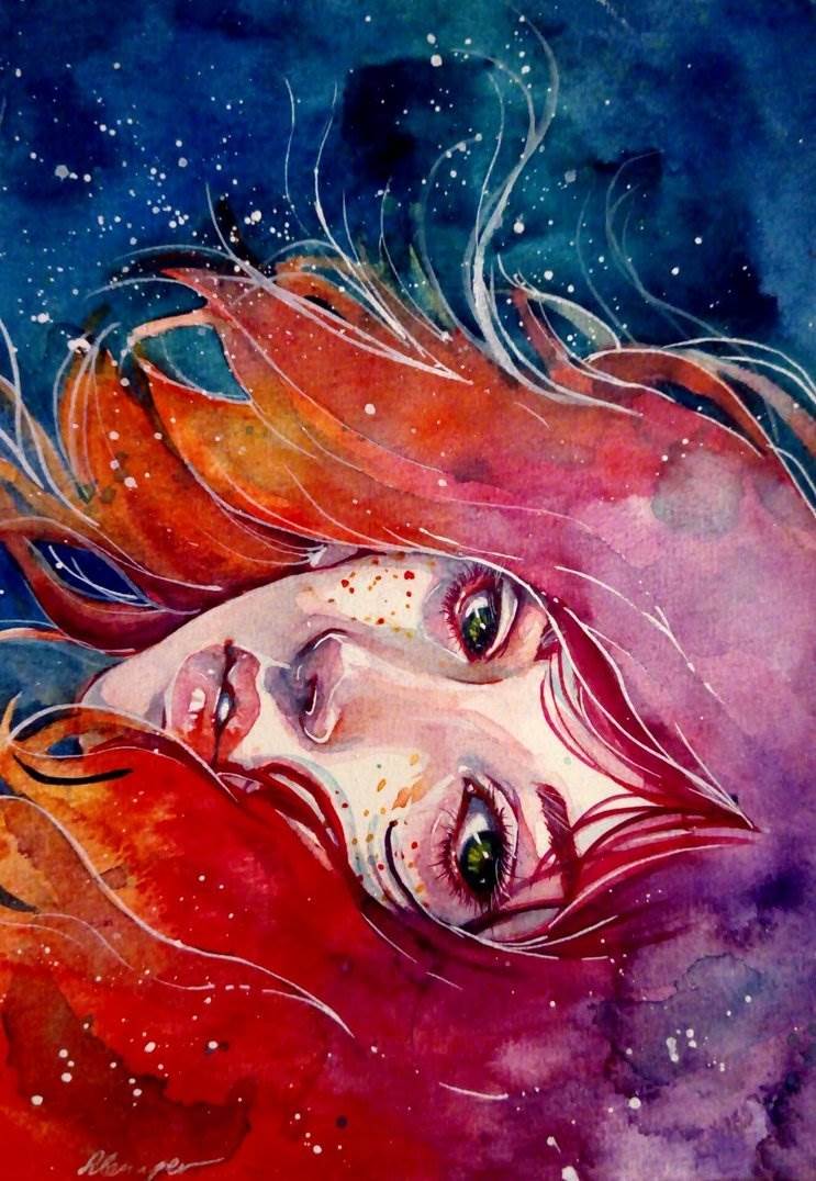 小尺寸的水彩画人物