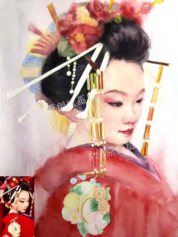 水彩画半写实风人物