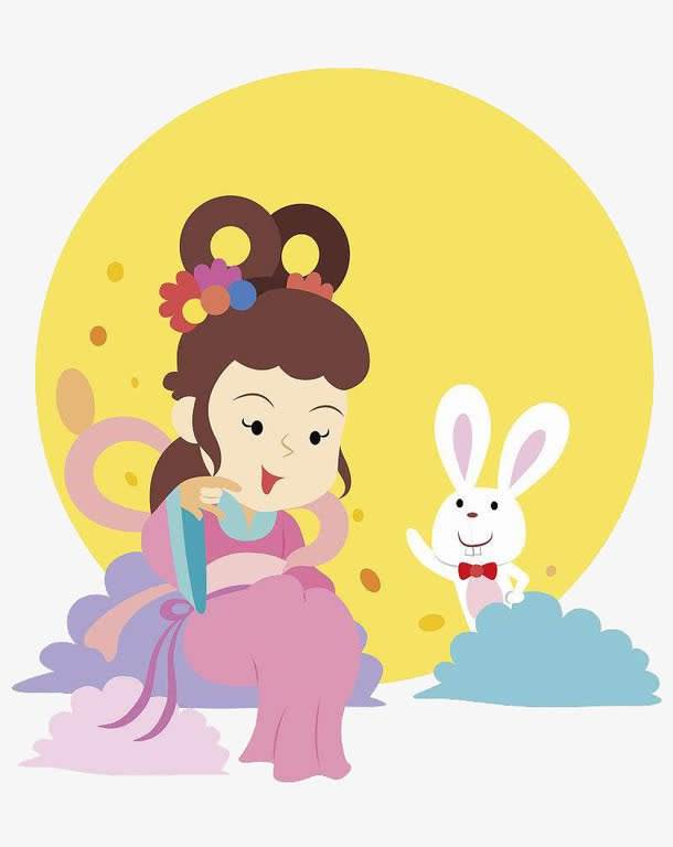 水彩画动漫人物古风嫦娥