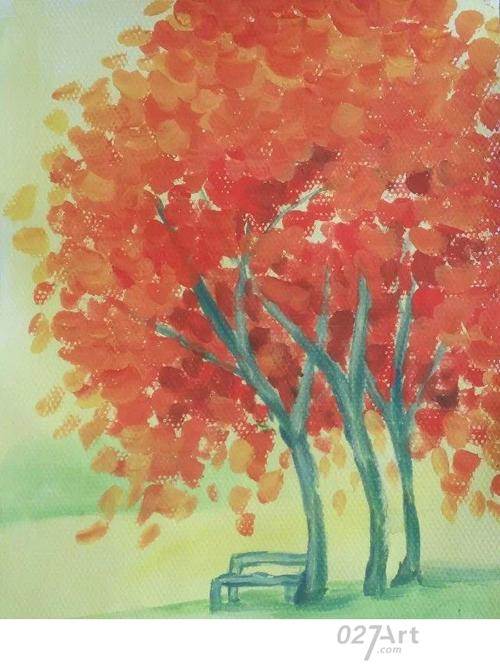 有关红色历史人物的水彩画