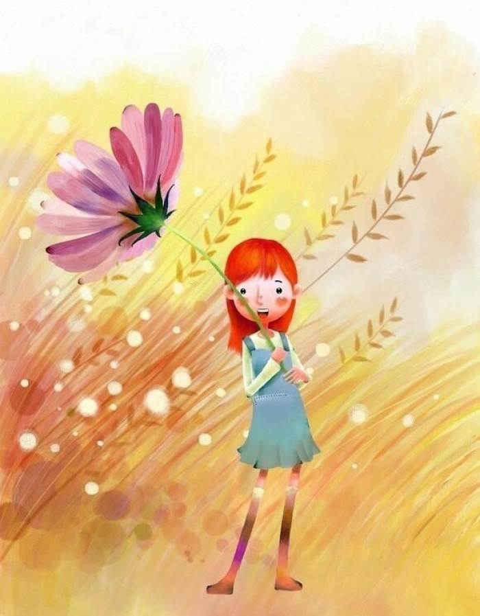 水彩画人物可爱