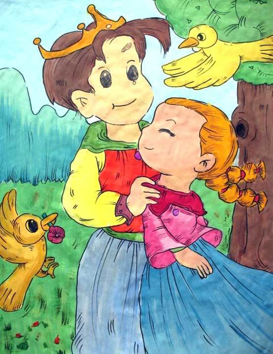 儿童画人物水彩画教程