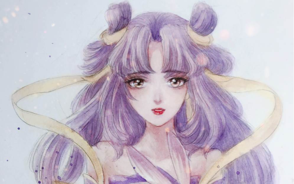 水彩画动漫人物古风嫦娥