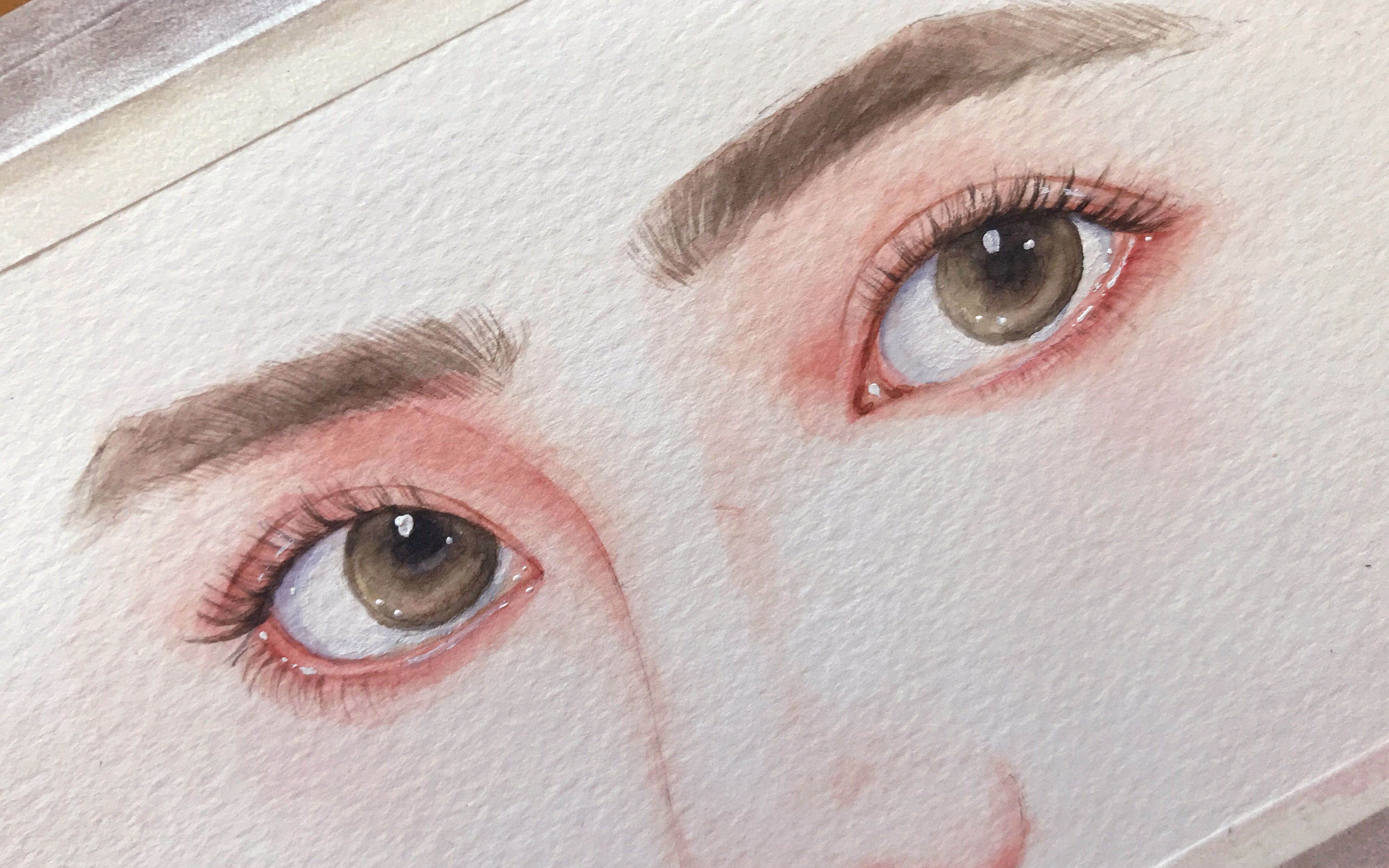 用水彩画人物眼睛的教程