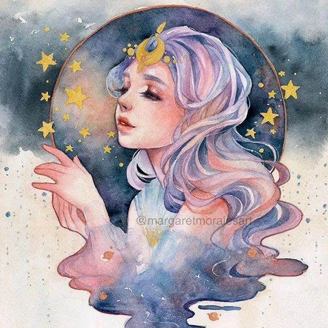 水彩画人物少女