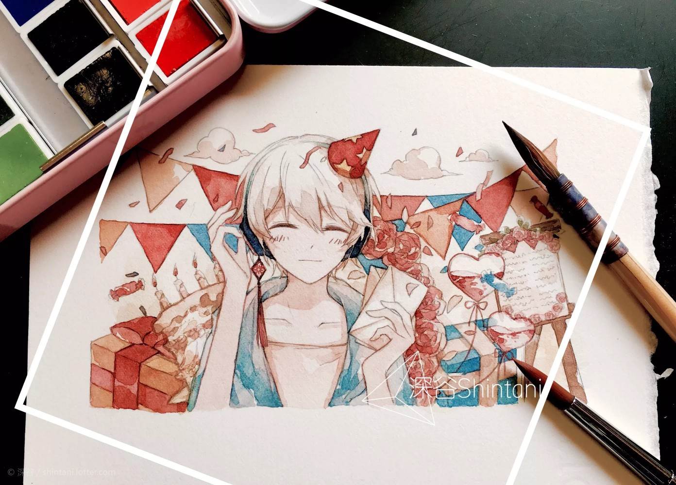 水彩画人物可爱