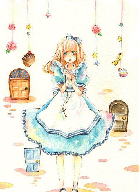 水彩画唯美人物