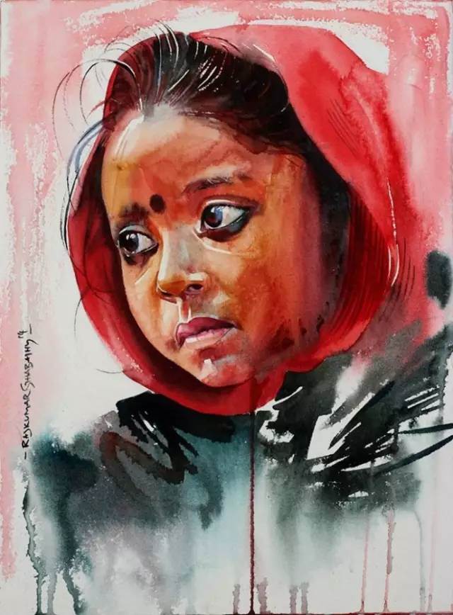 水彩画人物现代简单