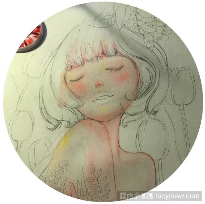 水彩画线稿教程人物简笔