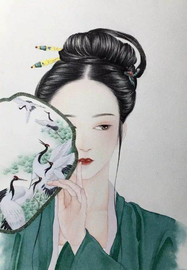 古风人物水彩画教程步骤女线稿图