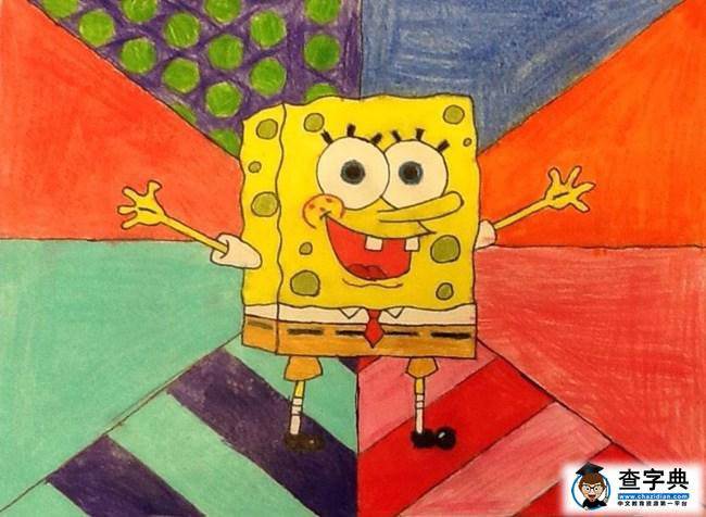 动漫人物海绵宝宝水彩画