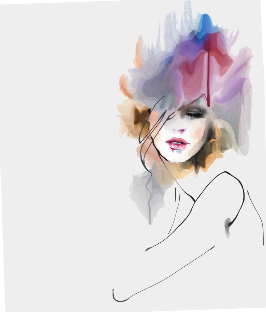 水彩画美女插画人物