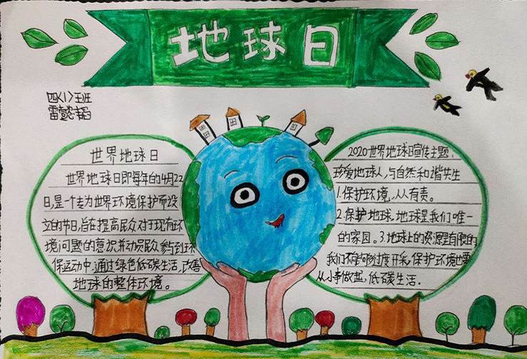 世界地球日手抄报图片