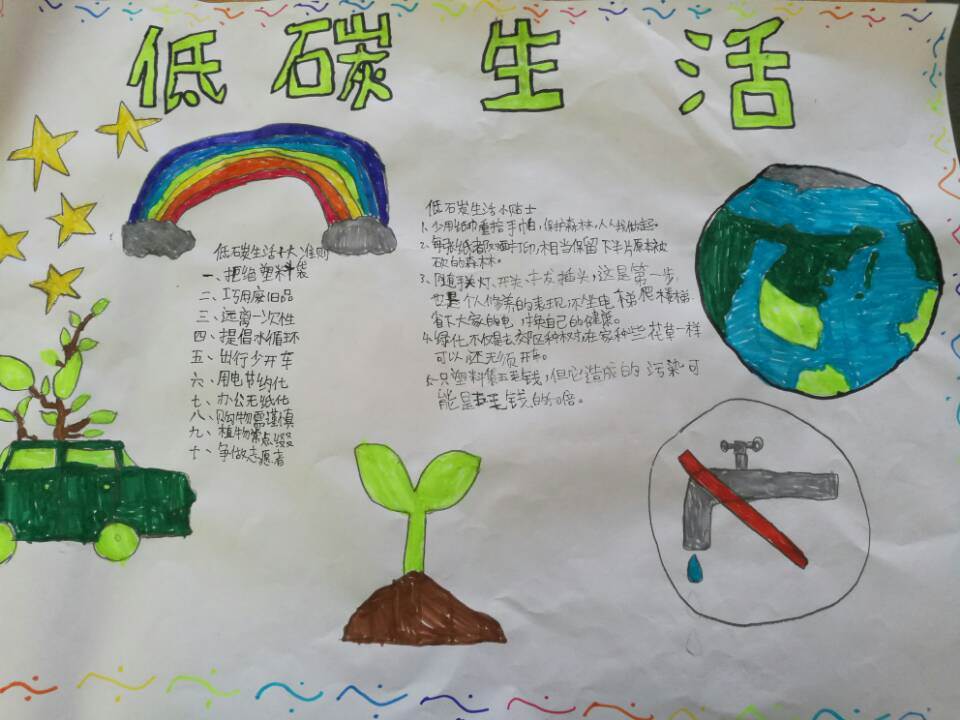 低碳生活手抄报