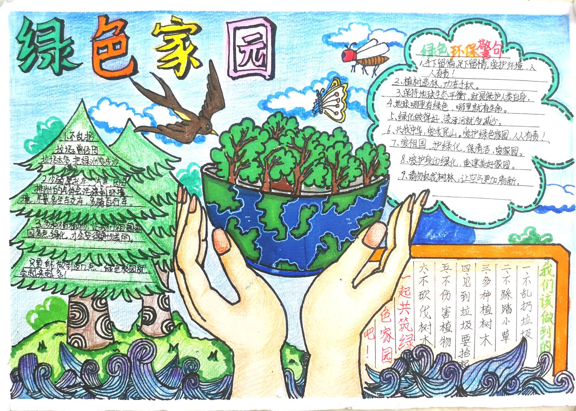 绿色家园手抄报