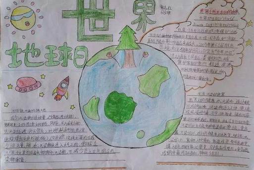 世界地球日手抄报图片