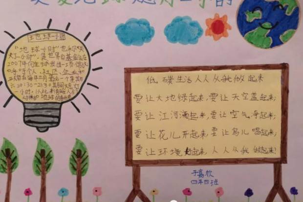 地球一小时手抄报