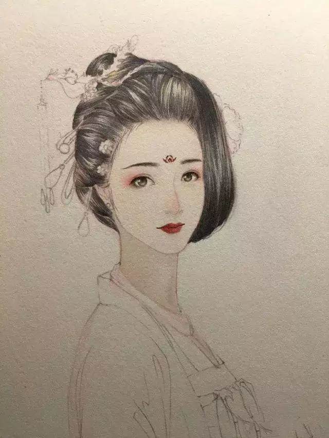 唯美古风水彩画人物教程