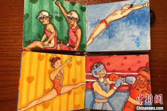 奥运会人物q版水彩画