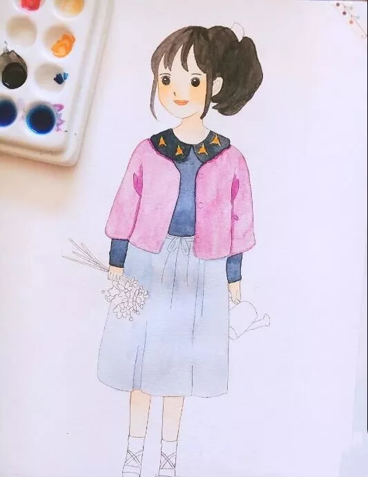 幼儿教师水彩画人物