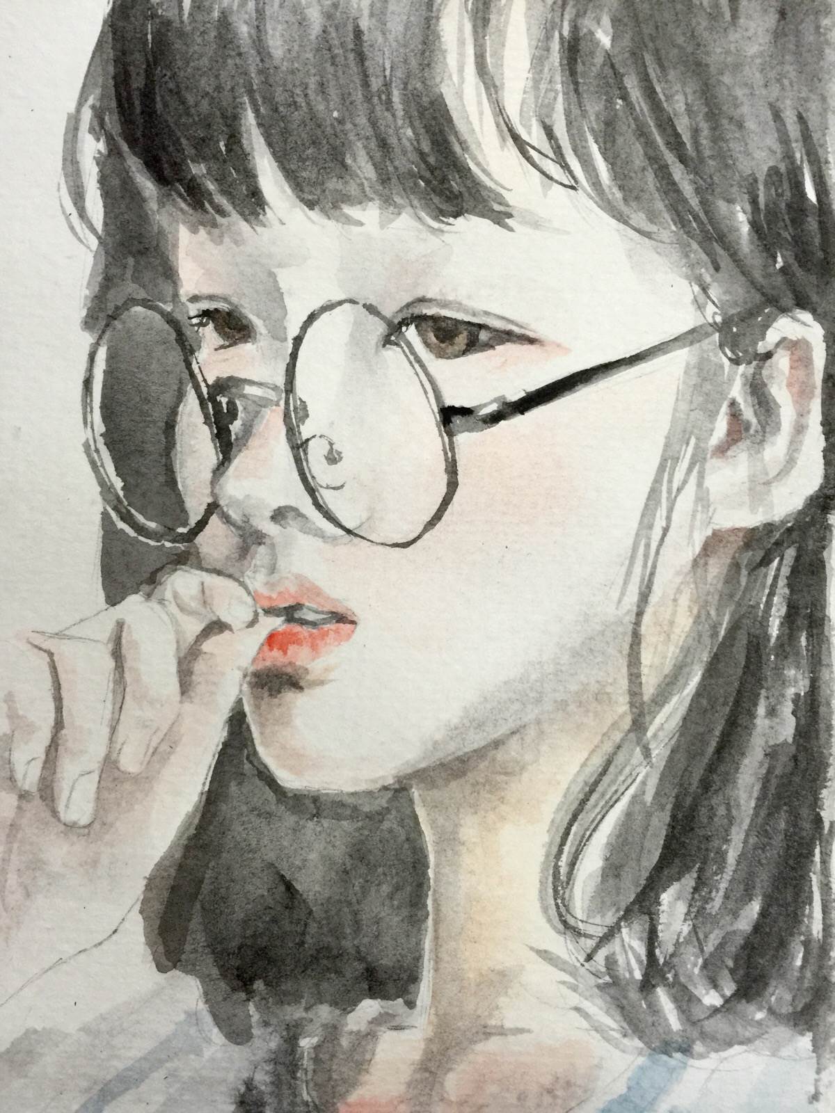 手绘水彩画人物