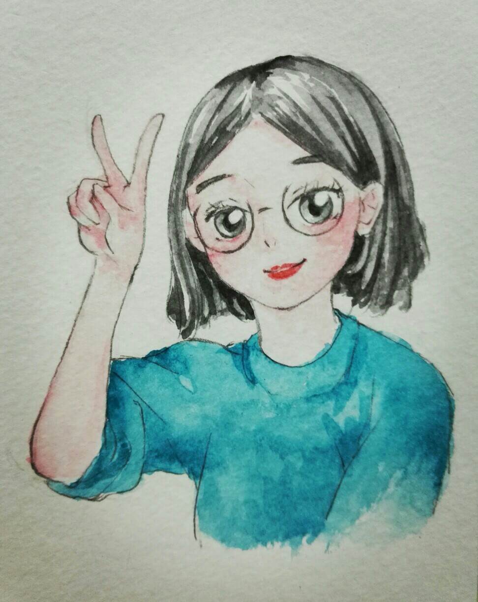 水彩画初学者线稿人物