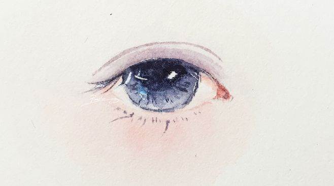 水彩画人物眼睛