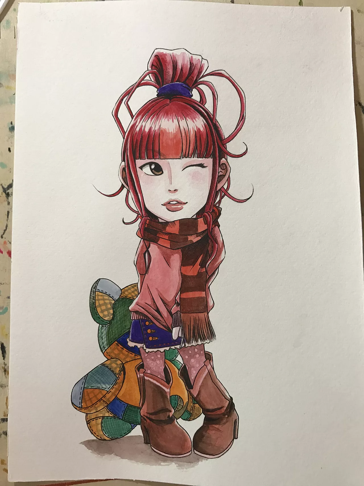 奥运会人物q版水彩画