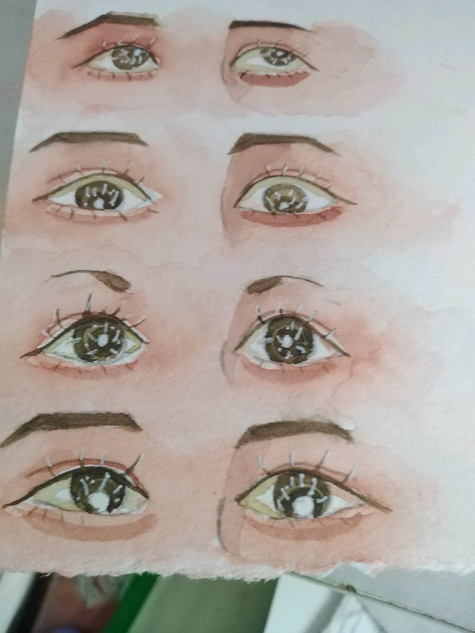 水彩画人物眼睛