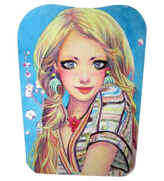 儿童卡通人物水彩画作品