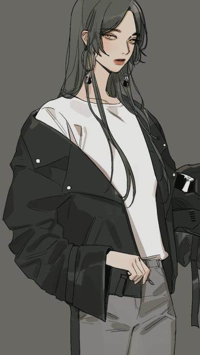 水彩画人物动漫暗黑系