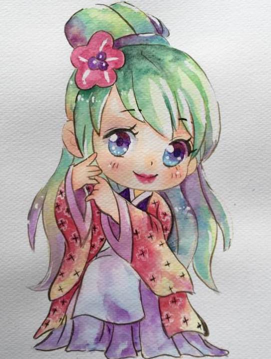 儿童水彩画卡通人物图片