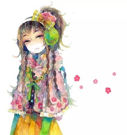 儿童卡通人物水彩画作品