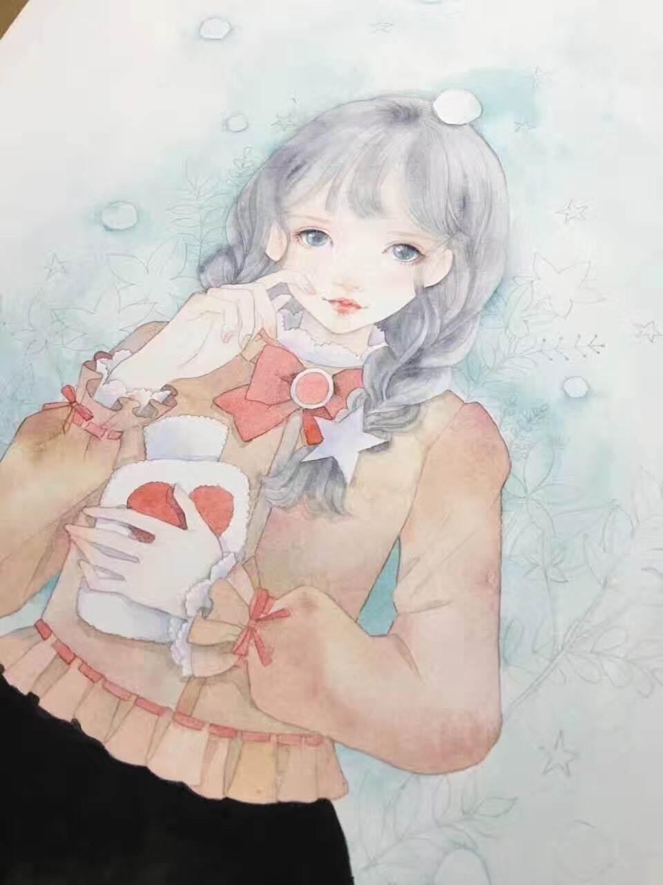 水彩画的彩色卡通人物