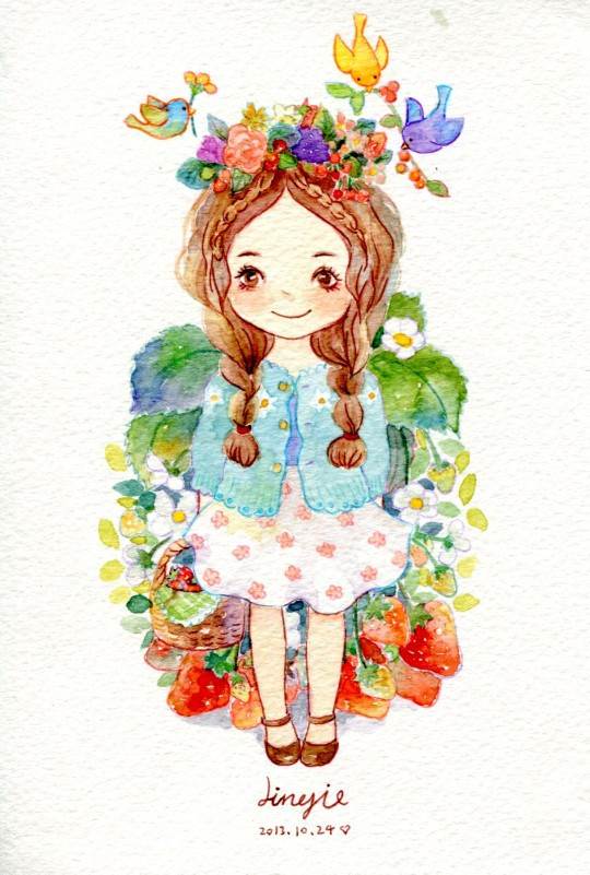 固体水彩画画人物超简单