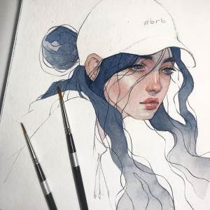 水彩画人物插画