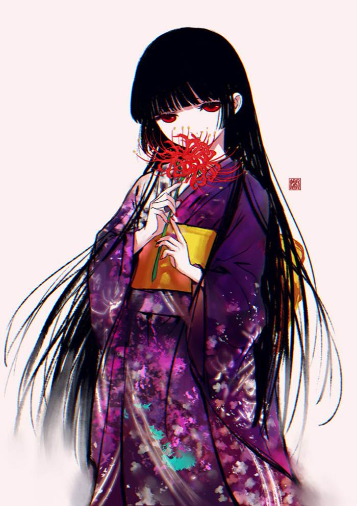 水彩画人物动漫暗黑系
