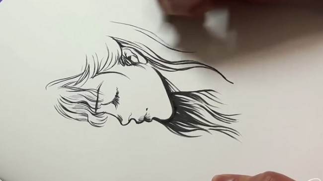 侧脸水彩画人物步骤