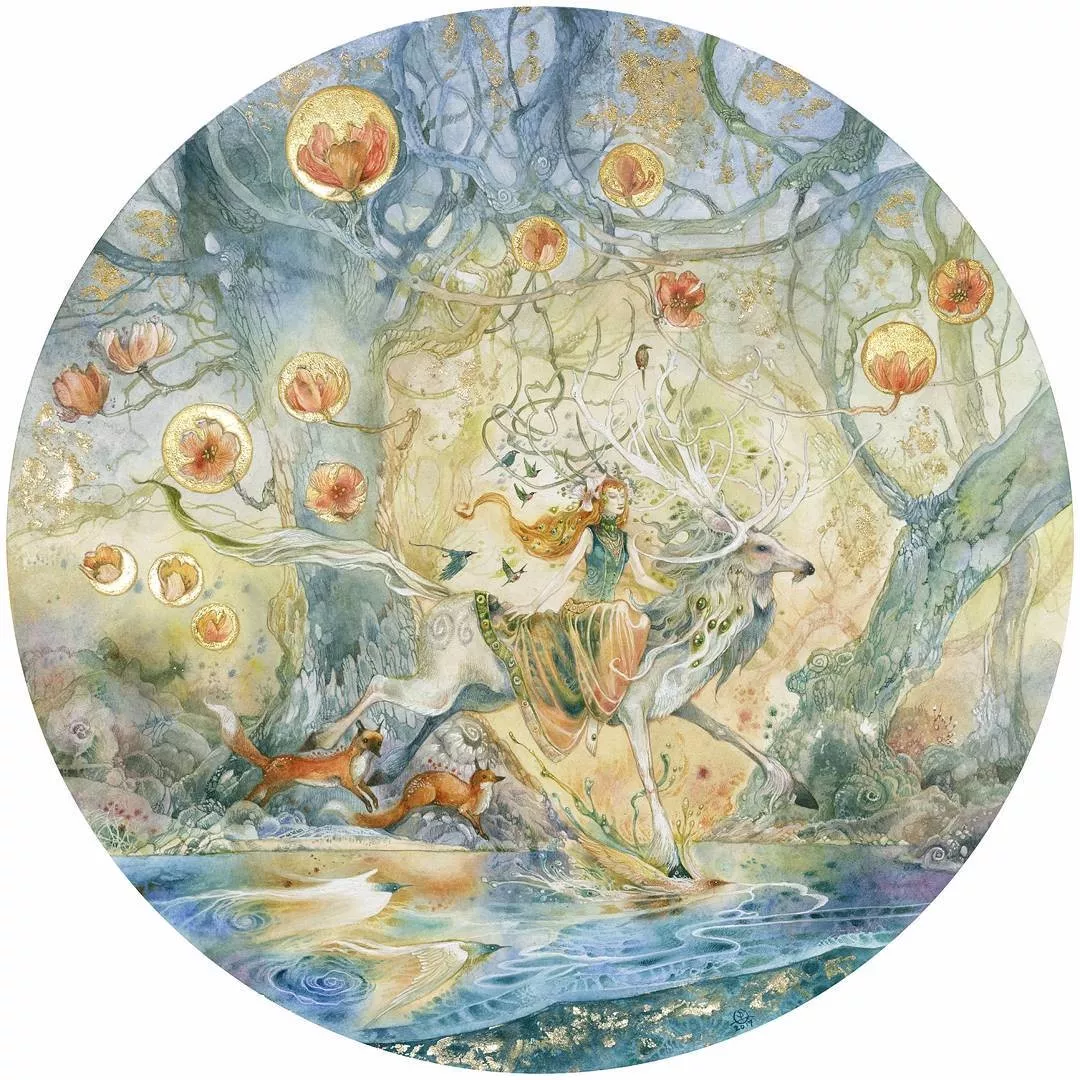 外国神话人物水彩画